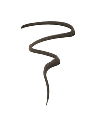 Black liquid eyeliner strokes stroke isolated on white background. Cosmetic eye pencil product texture swatch.