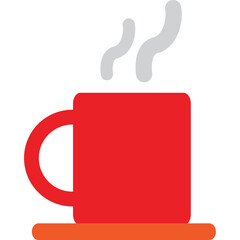Illustration of Red Cup of Hot Drink