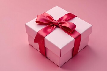 Obraz premium Elegant gift box tied with a satin ribbon, ready for giving Perfect for holidays or special occasions , luxury gift, bow