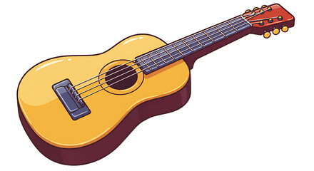 Obraz premium Cartoon Acoustic Guitar