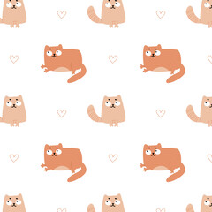 Obraz premium Funny cat pattern for decor, textiles and clothes