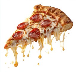 Close-up of a dripping pizza slice.