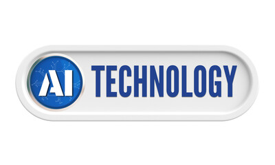 ai technology button in white shape 