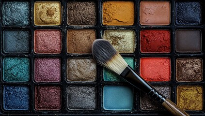 Eyeshadow Palette  Brush Closeup.