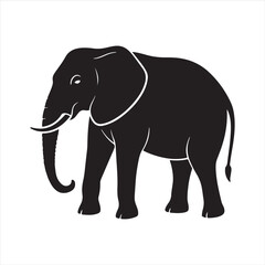 Fototapeta premium Jumbo elephant silhouette vector