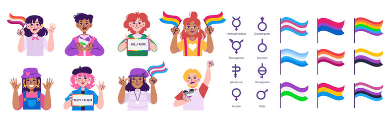 Flat No Binary Gender Element Set