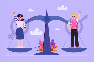 Flat No Binary Gender Equal Rights Composition