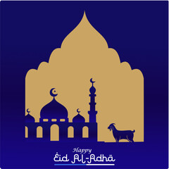 Eid al-Adha Celebration. Eid al-Adha greeting card. Eid al-Adha theme. Vector illustration.
