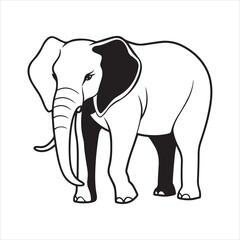 Fototapeta premium Jumbo elephant silhouette vector