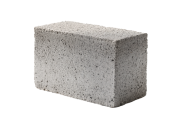 Gray concrete block on a black background, showcasing construction material and building element for architectural design and industrial applications
