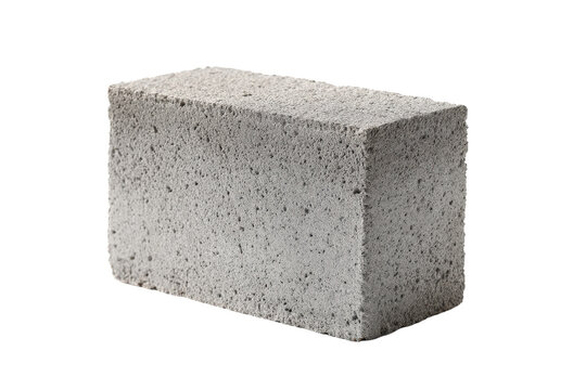 Gray concrete block on a black background, showcasing construction material and building element for architectural design and industrial applications