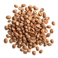 Obraz premium Pile of roasted argan seeds on a transparent background vector Concept of argan oil production, culinary ingredient, and healthy snack