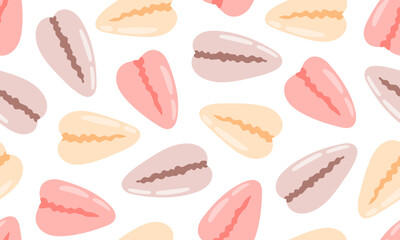Fototapeta premium Seamless pattern Sea shells. Ocean exotic underwater seashells background. Hand drawn vector illustration 