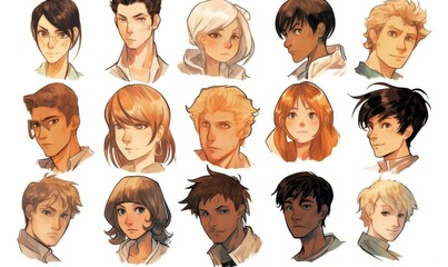 Zbi&oacute;r portret&oacute;w postaci &ndash; r&oacute;żnorodność rysunk&oacute;w twarzy