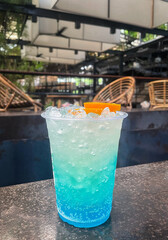 Blue hawaii cocktail tropical drink