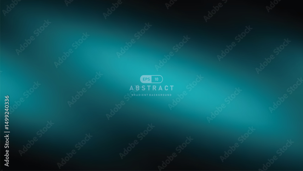 Aufkleber Dark teal gradient background with smooth abstract light effect, modern and minimal style, suitable for digital design, technology, or presentation use