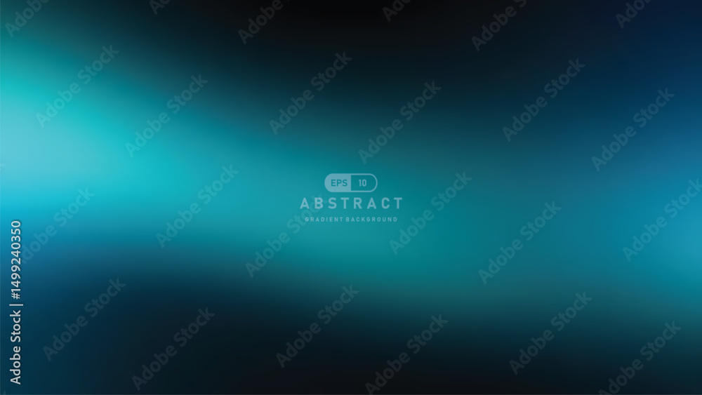 Aufkleber Dark teal gradient background with smooth abstract light and shadow, modern and calming, ideal for digital design, web, or presentation use