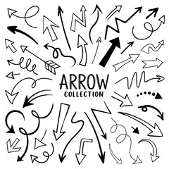 Hand drawn doodle arrow collection