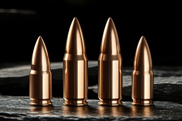 Copper Bullets Ammunition Gun Military Weapon Firearm Combat Metallic Rifle Pistol Cartridge Sharp Defense Round