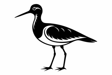 Obraz premium sandpiper silhouette line art vector illustration with a white background