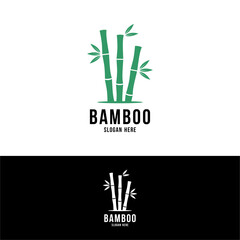 green bamboo plant logo design