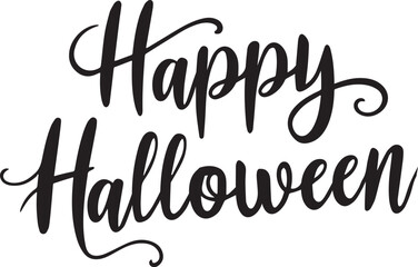 Happy Halloween Handwritten Lettering Design. Halloween Calligraphy Text Illustration. Handwritten Halloween Typography Art. Halloween Lettering Design for Print