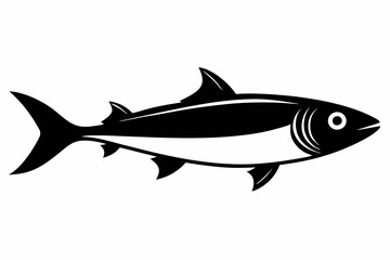 sardine silhouette line art vector illustration with a white background