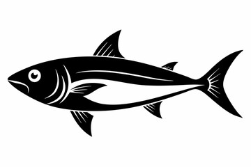 sardine silhouette line art vector illustration with a white background