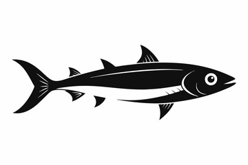 sardine silhouette line art vector illustration with a white background