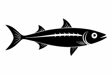 sardine silhouette line art vector illustration with a white background
