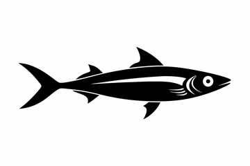 sardine silhouette line art vector illustration with a white background