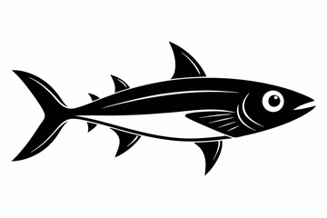 sardine silhouette line art vector illustration with a white background