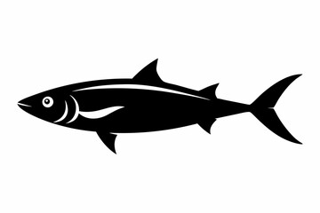sardine silhouette line art vector illustration with a white background