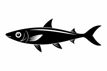 sardine silhouette line art vector illustration with a white background