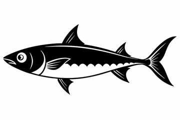 sardine silhouette line art vector illustration with a white background