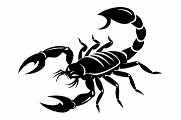 scorpion silhouette line art vector illustration with a white background