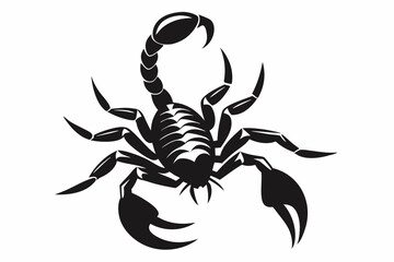 scorpion silhouette line art vector illustration with a white background