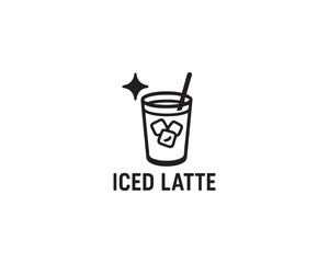 Iced Latte icon vector design illustration
