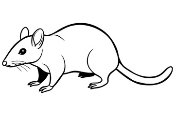 shrew silhouette line art vector illustration with a white background