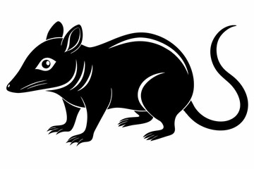 shrew silhouette line art vector illustration with a white background