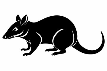 shrew silhouette line art vector illustration with a white background