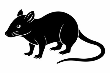 shrew silhouette line art vector illustration with a white background
