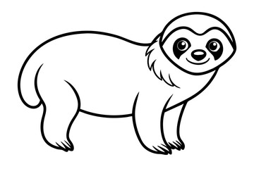 vector illustration of cartoon sloth