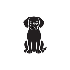 "Adorable Puggle Vector Silhouette: Unique Mixed Breed Dog Design Featuring Wrinkled Face, Curled Tail, and Playful Stance in Clean, Minimalist Style for Crafts and Prints"
