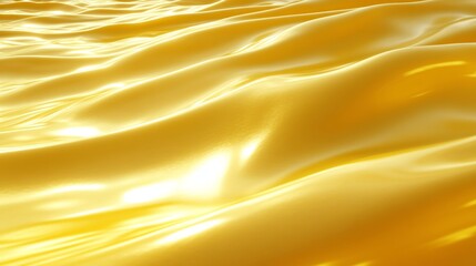 Abstract Background of Vivid, Gentle, Delicate Fluid Waves on a Soft, Bright Yellow Gradient