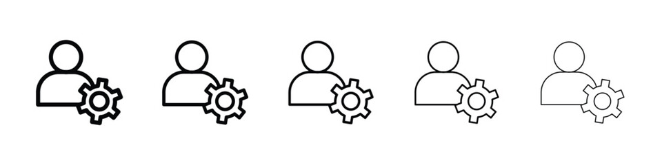 Account settings icon or logo illustration outline black style