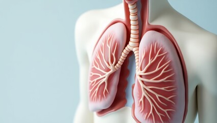 Detailed anatomical illustration of the human lungs.