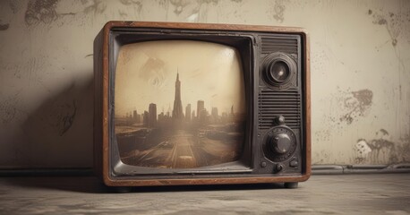 Retro photo effect mockup; distressed textures, faded colors, vintage vibe, aged look,  graphic,  background