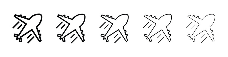 Airplane icon or logo illustration outline black style