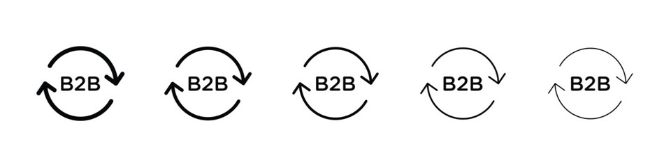 B2B icon or logo illustration outline black style